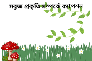 সবুজ প্রকৃতি সম্পর্কে ক্যাপশন 