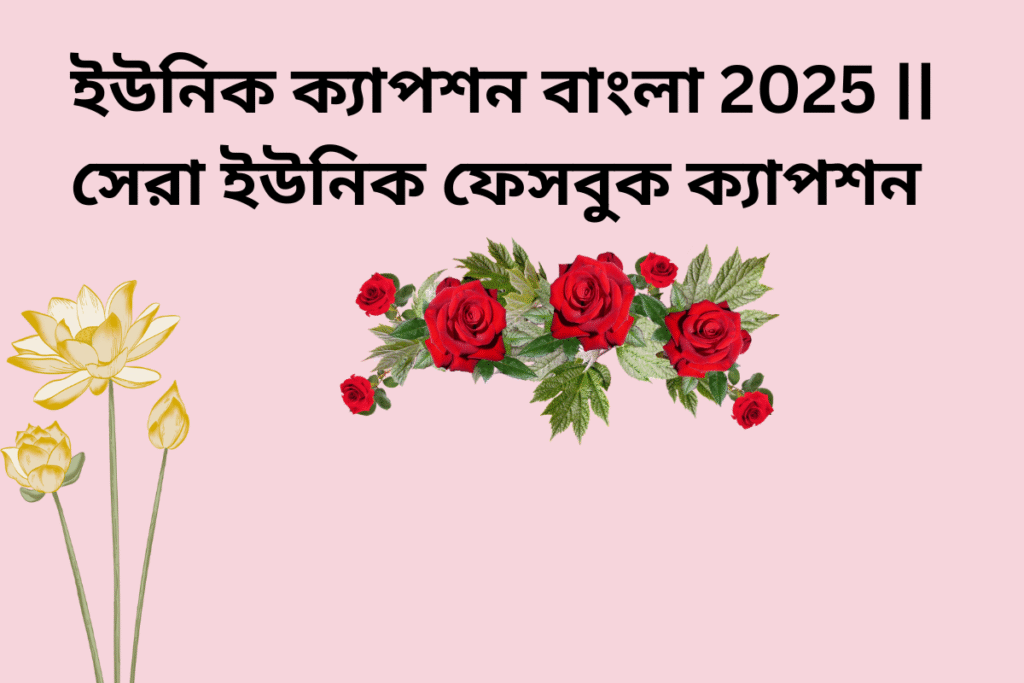 499+ ইউনিক ক্যাপশন বাংলা 2025 || সেরা ইউনিক ফেসবুক ক্যাপশন (স্টাইলিশ)